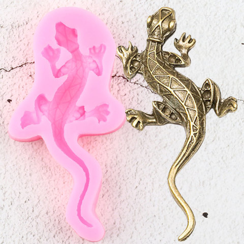 3D Lizard Silicone Mold Gecko Cupcake Topper Fondant Molds DIY Cake Decorating Tools Candy Clay Chocolate Gumpaste Moulds ► Photo 1/6