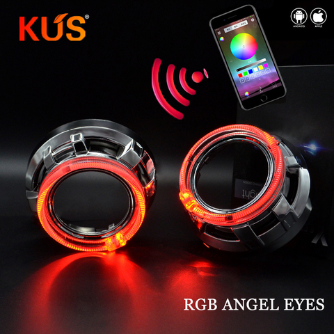 3.0 Inch RGB App Bluetooth Function Angel Eyes Shrouds Cover Mask For Q5 Hella Bixenon Projector Lens For Car Headlight Retrofit ► Photo 1/6