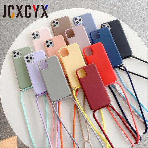 Crossbody Necklace strap Lanyard Cord silicone phone case for iphone 12 MiNi 12 Pro Max 11 Pro Max X XR XS Max 6S 7 8 plus cover ► Photo 1/6
