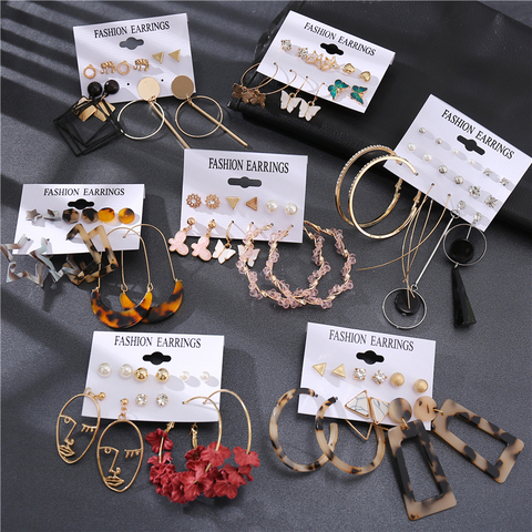 2022 New Hoop Earrings for Women Gold Color Fashion Earrings Set Female Brincos Round Circle Earring Party Jewelry Gift ► Photo 1/6