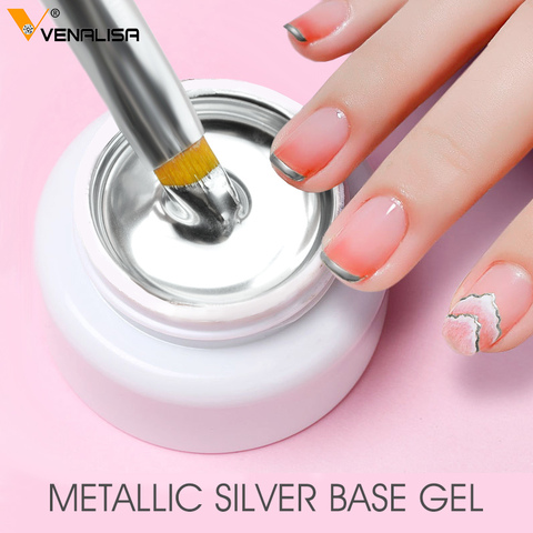 sliver gel base metal effect line gel soak off led glass transparent colors gel polish 5g cheap nail venalisa uv gel ► Photo 1/6