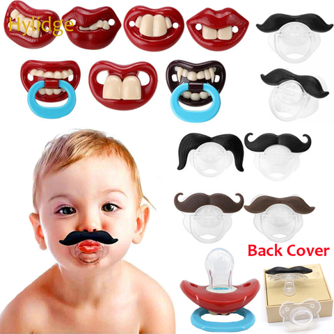 Hylidge 1PC Food Grade Liquid Silicone Funny Lips Beard Baby Pacifiers Dummy Nipple Teethers Toddler Orthodontic Soothers Gifts ► Photo 1/6