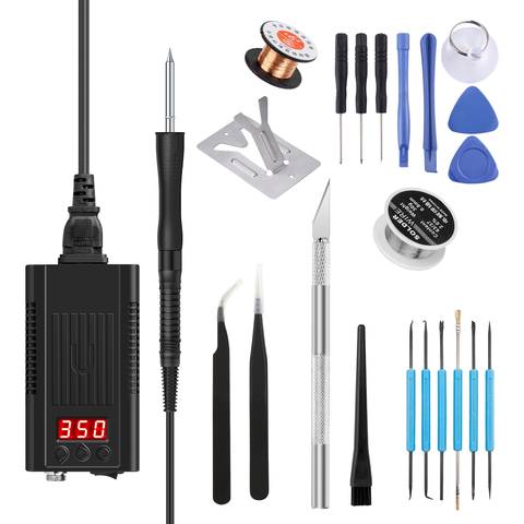 75W Mini Portable Digital Electric Soldering Station Adjustable Thermostat solder iron with T12 tip for hakko FX-951 BK950D ► Photo 1/5