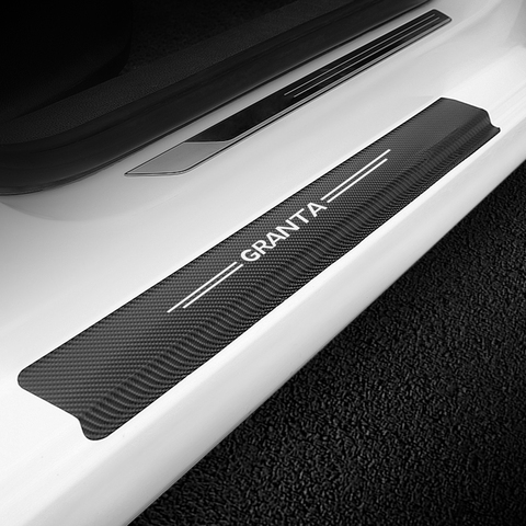 4PCS For Lada Granta Carbon Fiber Decals Paster Anti Scratch Cover Car Door Sills Stickers Auto Door Threshold Guard Accessories ► Photo 1/6