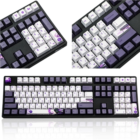 113 Keys Purple Datang Keycap PBT Sublimation Keycaps OEM Profile Mechanical Keyboard Keycap Chinese Style  GK61 GK64 ► Photo 1/6