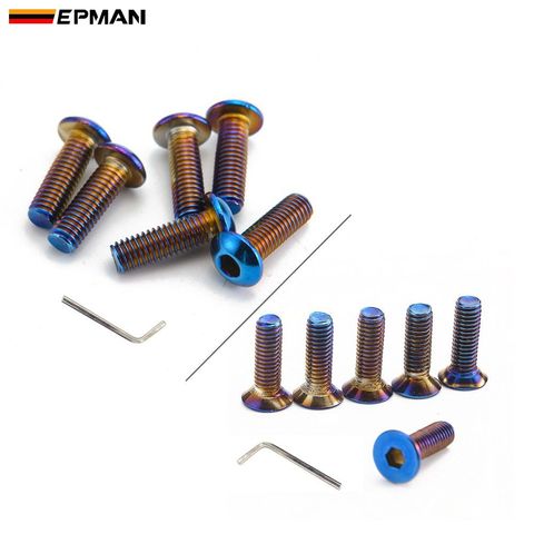 Epman 6 Pcs  Burnt Titanium (Neochrome) m5 Steering wheel bolts Screw Kit countersunk /Domed w/allen key EPDS314 EPDS315 ► Photo 1/6