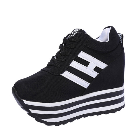 Women Sneakers Fashion Women Height Increasing Breathable Lace-Up Wedges Sneakers Platform Shoes Canvas Woman Casual Shoes Nov 6 ► Photo 1/6