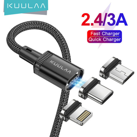 KUULAA Magnetic Cable Micro USB Type C Fast Charging Cable For iPhone 12 11 Pro XS Max XR X 8 7 Charger MicroUSB USB C Wire Cord ► Photo 1/6