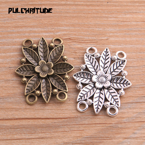  6pcs 28*35mm New Product Two Color Zinc Alloy Hollow Flower Porous Connectors Jewelry Making DIY Handmade Craft ► Photo 1/6