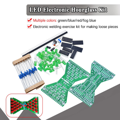 DC 5V Red LED Electronic Hourglass Students DIY Kit Speed Adjustable Funny Electronic DIY Kits LED Double Layer PCB Board ► Photo 1/6