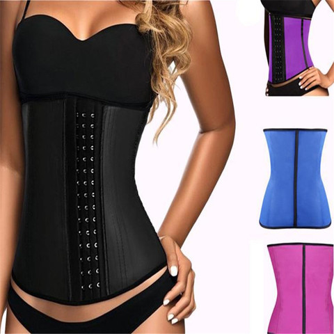 Latex Waist Trainer Corset 9 Steel Bone Shapewear Body Shapers Women Corset Slimming Belt Waist Shaper Cinta Modeladora FreeGift ► Photo 1/6