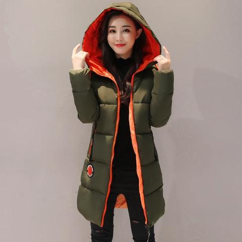 2017new arrival winter women's jacket Hot sate casual warm down cotton female bisic coats plus size hooded Long Parka L52-17807Z ► Photo 1/6