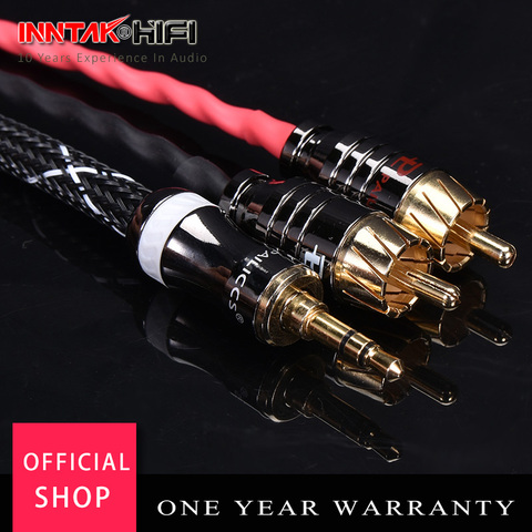 HIFI 3.5mm to 2 RCA Stereo DIY Cable Budweiser RCA + Canare Professional Broadcast Audio-cable  0.5m 1m 1.5m 2m ► Photo 1/6
