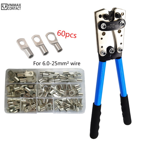 HX-50B Assortment Car Auto Copper Ring Terminal Wire Crimp Connector Bare Cable Battery Terminals Soldered Connectors Kit 60PCS ► Photo 1/6