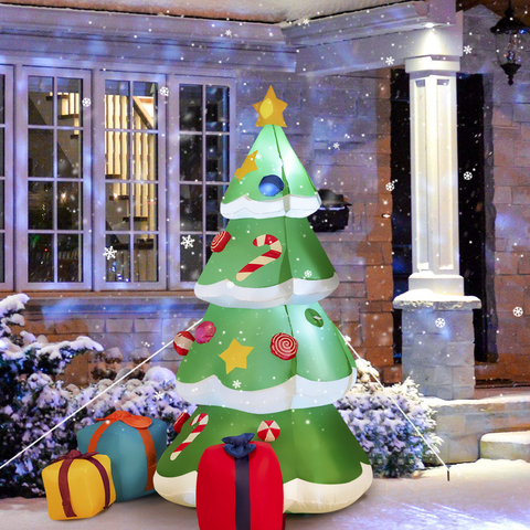 6 FT Inflatable Christmas Tree w/ Gift Boxes LED Bulbs Blow Up Yard Decoration CM22758US ► Photo 1/6