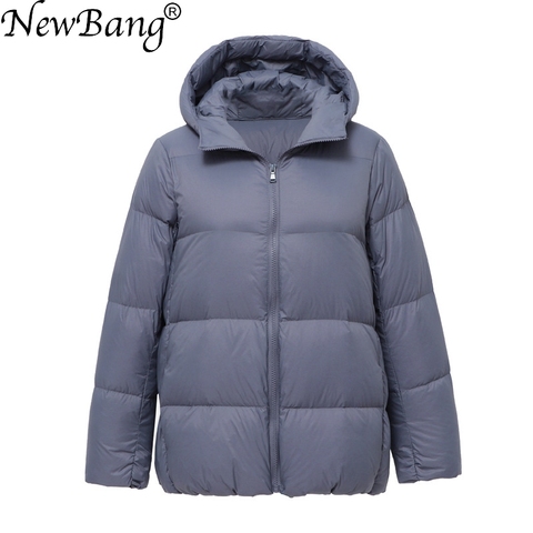 NewBang Women Thick Short Down Jacket WIth Hooded Fashion Women's White Duck Down Coat Winter Jacket Warm Lightweight Clothes ► Photo 1/6