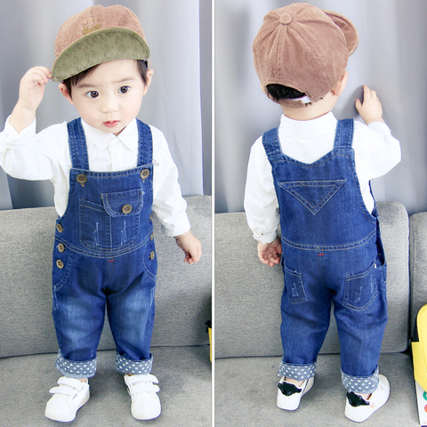 IENENS Trend Kids Baby Boys Girls Denim Long  Jeans Overalls Toddler Infant Boy Girl Playsuit Clothes Clothing Long Trousers ► Photo 1/6