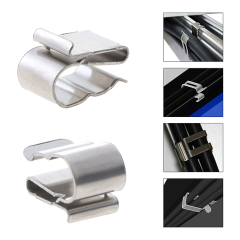 50Pcs/set 2x6mm 304 Stainless Steel Material Solar PV Cable Clips For System Mounting Installation C45 ► Photo 1/6