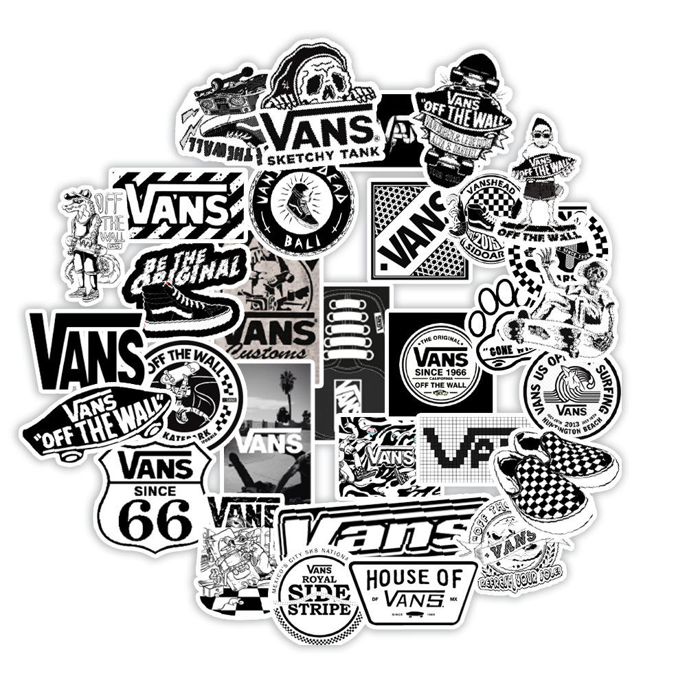 Økonomisk Kollegium at lege Price history & Review on 50PCS White and Black Vans Stickers For  Scrapbooking Laptop Guitar Skateboard Suitcase Decal Animal Puppy Sticker |  AliExpress Seller - A-6 Anime Store | Alitools.io
