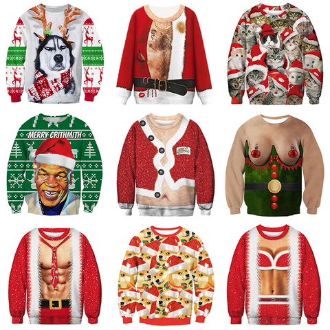 Nếu bạn đang tìm kiếm một chiếc áo len Giáng sinh đùa cợt, dành cho cả nam và nữ, thì bạn không thể bỏ qua bức hình này. Chiếc áo len này được thiết kế đặc biệt với các hình ảnh hài hước và phù hợp với các buổi tiệc Giáng sinh.