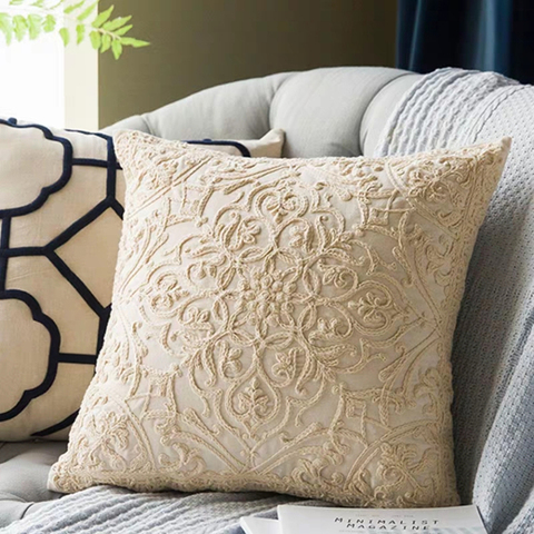 Nordic Style Cotton Pillowcase Cotton Rope Embroidered Pillow Cover Decorative Pillowcase For Home funda almohada 50*50cm ► Photo 1/6