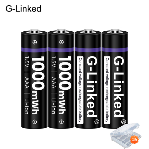 G-Linked 1.5V AAA Li ion Battery 3A 1.5V 1000mWh Lithium Li-ion Rechargeable Battery Bateria Batteries for Thermometer ► Photo 1/6