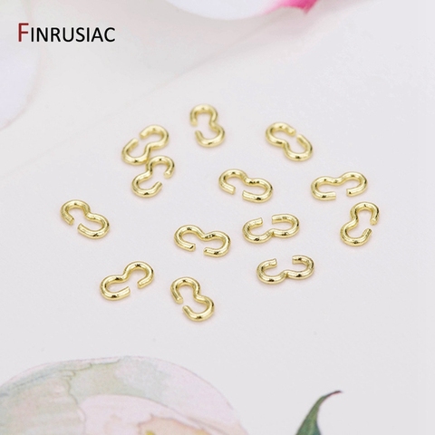 Jewellery Making Supplies 14K Gold Plated Two Open Ring Connector Clasps DIY Jewelry Components 100pcs/lot ► Photo 1/6