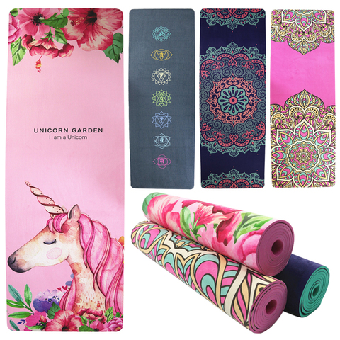 5.5mm TPE Suede Yoga Mat Pad Sport Non-slip Color Printed Slimming Fitness Exercise Mat for Gym Travel Esterilla Pilates 61cm ► Photo 1/6