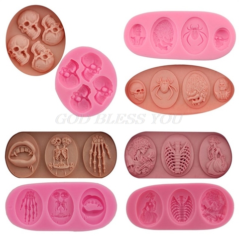 1pcs UV Resin Jewelry Liquid Silicone Mold 3D Skull Punk Resin Charms Pendant Mold For Silicone Resin Mold For Jewelry Making ► Photo 1/6