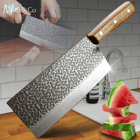 Kitchen cleaver knife 7 inch cooking Chinese chef knives 7Cr17 Bone Wooden Handle Filleting Slicing High-carbon stainless steel ► Photo 1/6