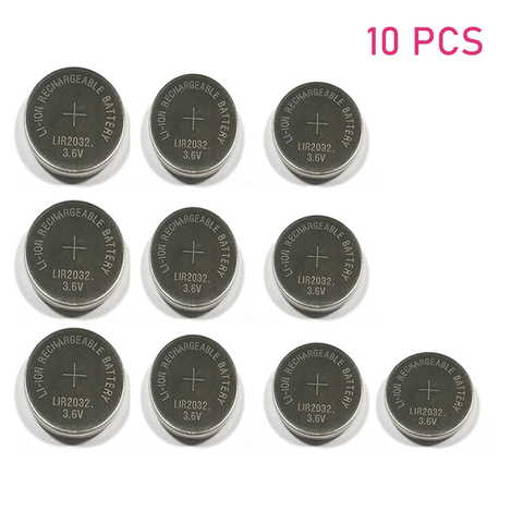 10pcs/lot LIR2032 3.6V Li-on Rechargeable Button Coin Cell Battery Can Replace CR2032/ML2032 for watches ► Photo 1/5