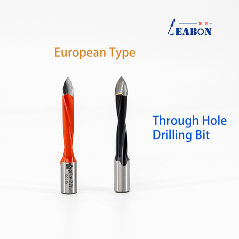European Type Through Hole Drill Bit Woodworking Drilling Bit CNC Router Dia. 5mm-10mm Hole Making Boring 57mm 70mm Length ► Photo 1/6