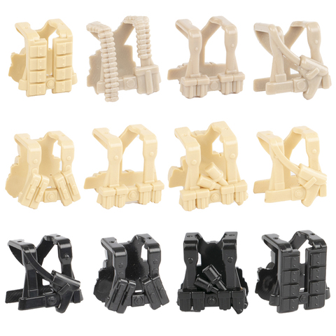 WW2 Military Weapon Accessories Germany soldiers Body Armor Arms Police Tactical Vest Building Blocks  Figures Parts Blocks ► Photo 1/6