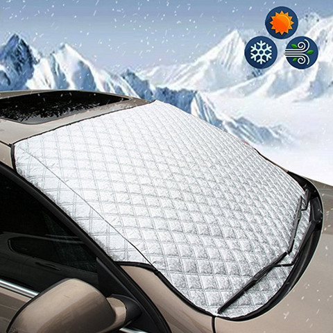 Winter Car Windscreen Windshield Front Cover Anti Snow Frost Ice Shield Dust Protector Heat Sun Mat Large Snow Dust Protector ► Photo 1/5