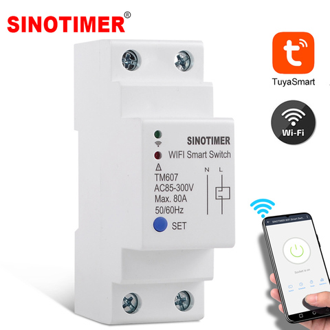 80A Electric Tuya APP Wireless Remote Control Smart Switch WiFi Timer Countdown Time Switch Breaker DIY Lights Alexa Google Home ► Photo 1/6