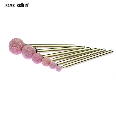 6 pcs 2.35mm shaft Mounted Point Ball-shaped Ceramic Grinding Head for Nail Dental Polishing ► Photo 1/3