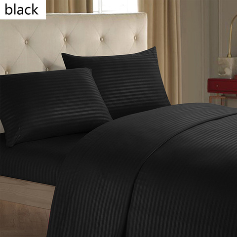 King Queen Size Home Textile Brief Nordic Bedding Set Men Women Bed Linen Black White  Microfiber Striped Bed Sheet Pillow Set ► Photo 1/6