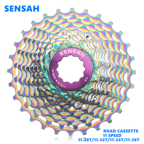 SENSAH Colorful Road 11 Speed SLR2 Cassette 11Speed 28T/32T/34T/36T Gravel Bike Freewheel Ultralight 22S Flywheel Sprocket ► Photo 1/6