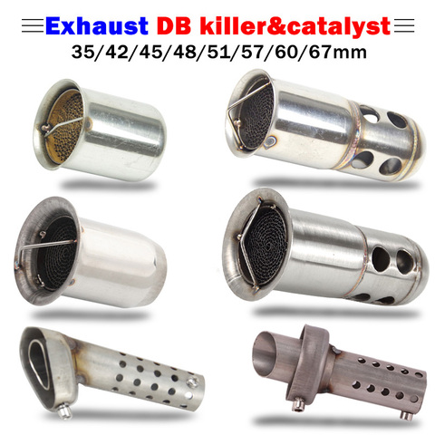 35mm 42mm 45mm 48mm 51mm 60mm Motorcycle Exhaust Muffler Catalyst DB Killer Silencer Noise Sound Eliminator for Akrapovic for SC ► Photo 1/6