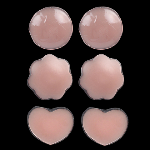 2pcs Silicone Push Up Invisible Bra Adhesive Nipple Cover Pasties