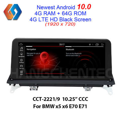 64G rom x5 e70 Android 10 Car Stereo For BMW X5 E70 X6 E71 CCC HD Video 1920x720 Black Screen Car Touch Multimedia Radio GPS Nav ► Photo 1/6