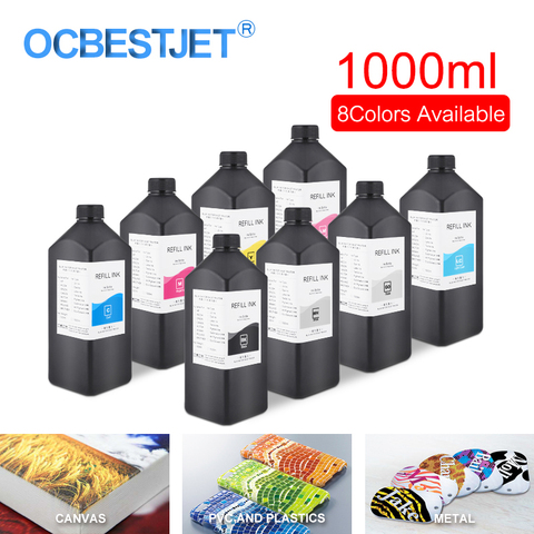 1000ML/Bottle LED UV Ink For Epson DX4 DX5 DX6 DX7 DX10 Printhead For R1800 R1900 4800 4880 7880 UV Printer (8 Color Optional) ► Photo 1/6