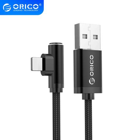 ORICO USB Cable for iPhone 11 XS 8 7 Fast Charging Cable for Huawei Xiaomi Sony Phone Data Cable 2.4A Nylon Elbow Charger Cable ► Photo 1/6