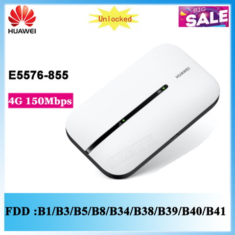 HUAWEI Unlocked 4G 150mbps WIFI E5576 E5576-855 4G Mobile Hotspot Pocket WiFi Router 3G 4G mobile wireless Mifi modem ► Photo 1/6