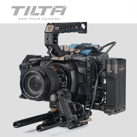 Tilta BMPCC 4K 6K Camera Cage TA-T01-A Full Cage Black Cage  for BlackMagic BMPCC4K 6K Top Handle Side handle Tactical finished ► Photo 1/6