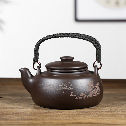 Yixing Ceramic Handmade Tea Pot Purple Clay Large Capacity Creative Handle Teapot With Filter Chinese Kung Fu Kettle Drinkware ► Photo 1/6