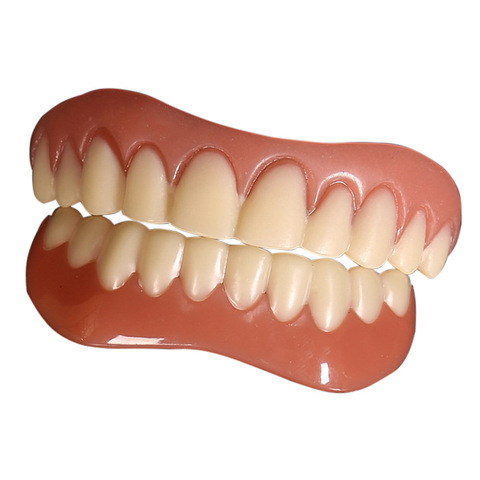 2pcs Silicone Fake teeth Cover Upper&lower False Tooth dental veneers teeth dentures dentadura postiza completa Whiten Braces ► Photo 1/6