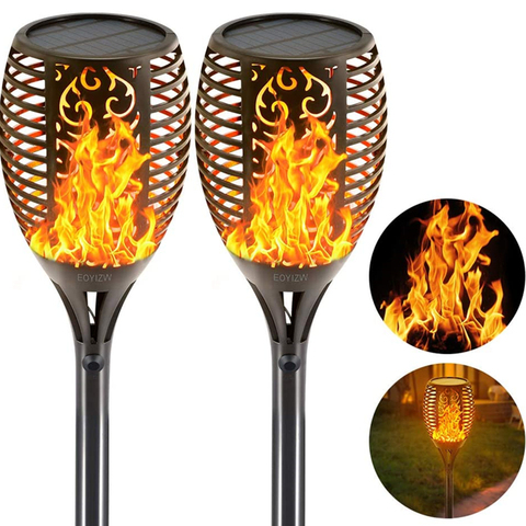 33/96 LED Solar Flame Lamp Outdoor Torch Lights Safety Waterproof Light Flicker Lights for Garden Decoration Lawn Patio ► Photo 1/6