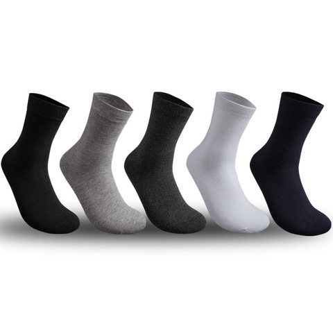 High Quality 10Pairs/Lot  Men's Cotton Socks New Style Black Business Men Socks Soft Breathable Male Socks Plus Size (6.5-14) ► Photo 1/6