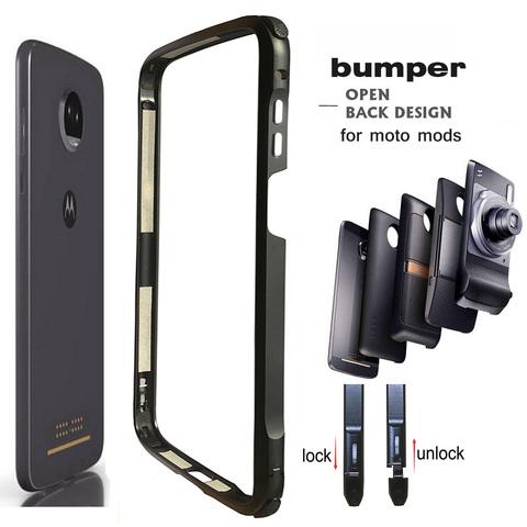 Moto Z4 / Z3 /Z3 Play /z2 play /z2 force Bumper Case Compatible for motorola Mods Luxury Aluminum Metal Frame Cover ► Photo 1/6